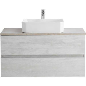 Тумба с раковиной Cezares Molveno 46 100 legno bianco, со столешницей marmo crema opaco Тумба с раковиной Cezares Molveno 46 100 legno bianco, со столешницей marmo crema opaco