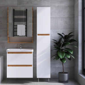 Шкаф-пенал VIANT Мальта белый, дуб вотан