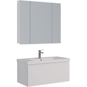 Мебель для ванной Lemark Veon mini 90 белая глянцевая, 1 ящик Мебель для ванной Lemark Veon mini 90 белая глянцевая, 1 ящик