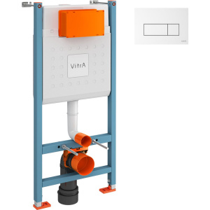 Система инсталляции для унитазов VitrA V-Fix Core 732-5800-01 с кнопкой смыва Root Square 740-2300 белой глянцевой