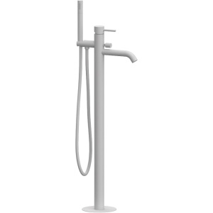 Напольный смеситель для ванны с душем Remer X Style X08 С ВНУТРЕННЕЙ ЧАСТЬЮ, белый матовый
