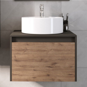 Тумба с раковиной Grossman Смарт 60 веллигтон, графит