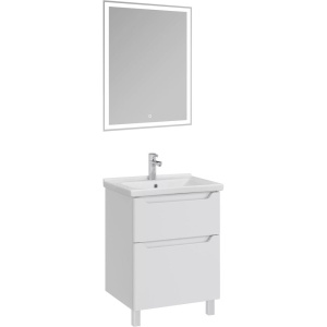 Мебель для ванной SanStar Lanciano 60 напольная, белая, раковина Миранда 60