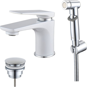 Смеситель для раковины Lemark Allegro LM5916CW с гигиеническим душем, с д/к