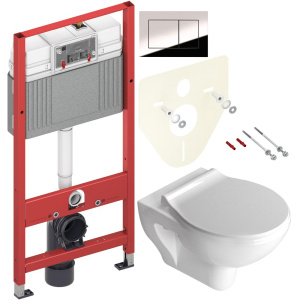 Комплект Унитаз подвесной STWORKI Хедмарк 3510 безободковый + Крышка Smart 0302 с микролифтом + Инсталляция TECE Now 9400412 4 в 1 с кнопкой смыва