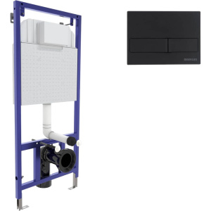 Система инсталляции для унитазов Berges Novum L5 с черной кнопкой смыва Soft Touch Система инсталляции для унитазов Berges Novum L5 с черной кнопкой смыва Soft Touch