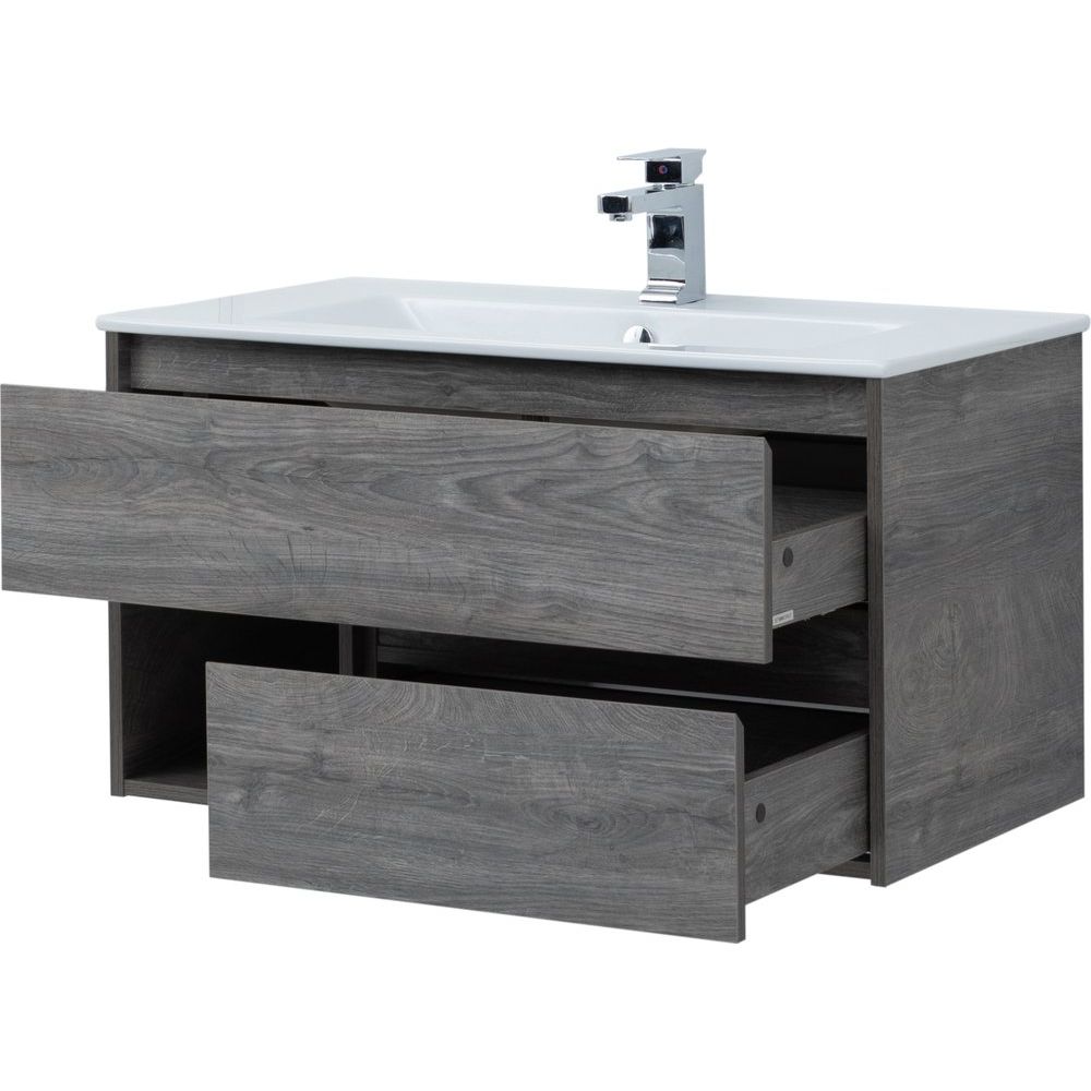 Купить Мебель для ванной STWORKI Карлстад 90 дуб рошелье, в стиле лофт, серая (комплект, гарнитур) в Москве с доставкой Мебель для ванной STWORKI Карлстад 90 дуб рошелье, в стиле лофт, серая (комплект, гарнитур)