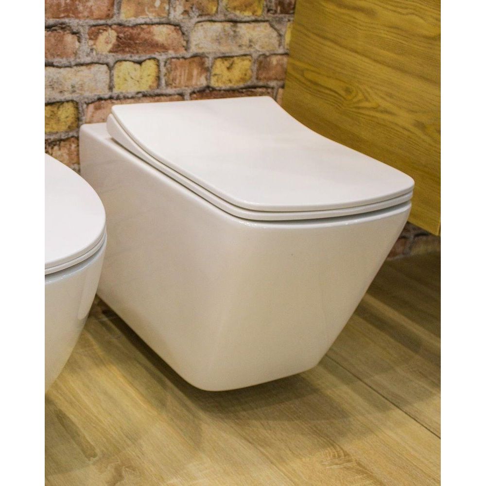 Купить Унитаз подвесной Art&Max Techno AM9310CHR/SC безободковый, с микролифтом, белый в Москве с доставкой Унитаз подвесной Art&Max Techno AM9310CHR/SC безободковый, с микролифтом, белый