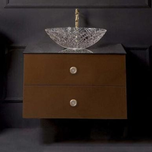 Тумба с раковиной Armadi Art NeoArt 80, шоколад с ручками Satine золото Тумба с раковиной Armadi Art NeoArt 80, шоколад с ручками Satine золото