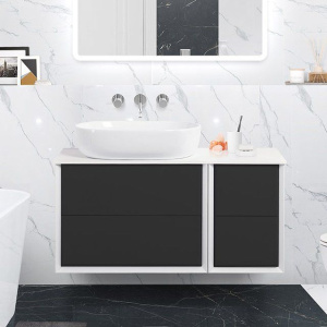 Тумба с раковиной Cezares Bellagio 106 со столешницей grafite