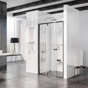 Душевая дверь в нишу Ravak Pivot PDOP2-110 Transparent, профиль черный