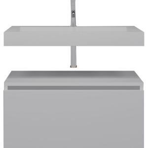 Тумба с раковиной Armadi Art Flat 80 подвесная, белый глянец