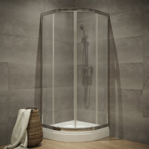 Душевой уголок Triton Альфа -хром Щ0000049614, 80x80, с поддоном, профиль хром