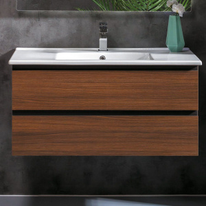 Тумба с раковиной Armadi Art Capolda 100 dark wood