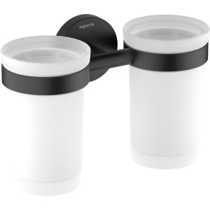 Стакан Акватек Европа AQ4117MB двойной, матовый черный