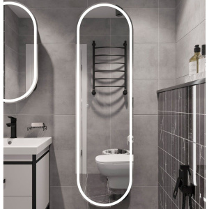 Шкаф-пенал STWORKI Мальмё МВК076, 45, с подсветкой, черный