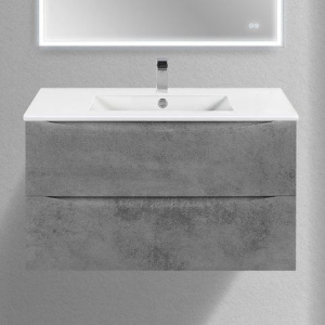 Тумба с раковиной Vincea Mia Slim 90, 2 ящика, бетон Тумба с раковиной Vincea Mia Slim 90, 2 ящика, бетон
