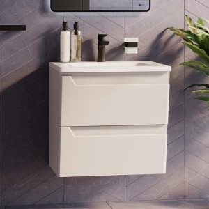 Тумба с раковиной Lemark Miano 60 белая глянцевая, раковина Эйфория Тумба с раковиной Lemark Miano 60 белая глянцевая, раковина Эйфория