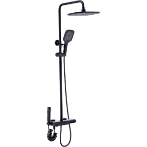 Душевая стойка BOCH MANN Vettorre BM9651 с термостатом, с гигиеническим душем, черный Душевая стойка BOCH MANN Vettorre BM9651 с термостатом, с гигиеническим душем, черный