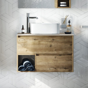 Тумба с раковиной STWORKI Карлстад 75 дуб рустикальный, простоун беж, с отверстием для смесителя в столешнице, белая Тумба с раковиной STWORKI Карлстад 75 дуб рустикальный, простоун беж, с отверстием для смесителя в столешнице, белая