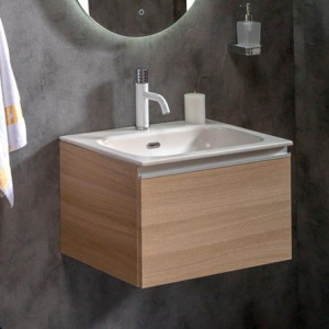 Тумба с раковиной Armadi Art Vallessi 60, дуб светлый матовый фактурный