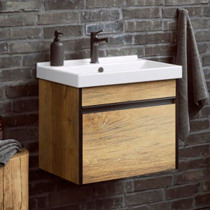 Тумба с раковиной Aqwella Urban 50 подвесная, дуб балтийский