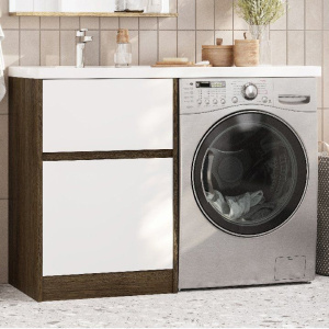 Тумба с раковиной AQUATON Лондри 60 L, дуб кантри, белый Тумба с раковиной AQUATON Лондри 60 L, дуб кантри, белый