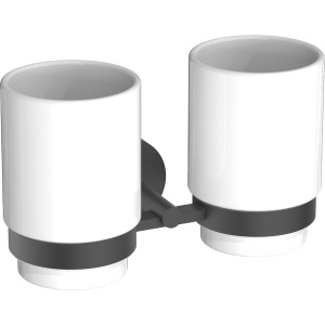 Стакан Акватек Бетта AQ4617MB двойной, матовый черный