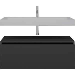 Тумба с раковиной Armadi Art Flat 100 подвесная, антрацит матовый