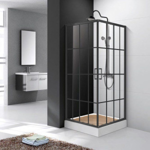 Душевой уголок Ceruttispa Muza 90 90x90, профиль черный