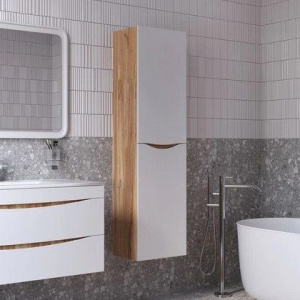 Шкаф-пенал IDDIS Cloud белый, золотистый дуб