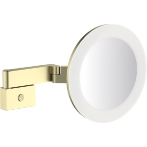 Косметическое зеркало Timo Selene 15276/17 с подсветкой, телескопическое, поворотное, матовое золото Косметическое зеркало Timo Selene 15276/17 с подсветкой, телескопическое, поворотное, матовое золото