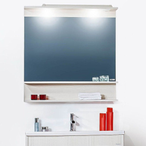 Зеркало Бриклаер Чили Чили 90 светлая лиственница С, с подсветкой и полкой Зеркало Бриклаер Чили Чили 90 светлая лиственница С, с подсветкой и полкой