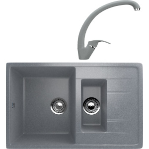 Комплект Мойка кухонная Ulgran U-205 -342 графитовая + Смеситель U-007 -342 графитовый Комплект Мойка кухонная Ulgran U-205 -342 графитовая + Смеситель U-007 -342 графитовый