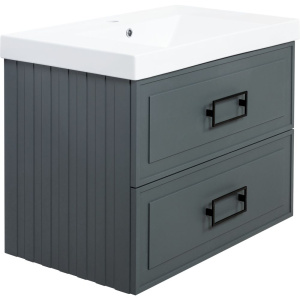 Тумба с раковиной La Fenice Cubo Twin 80 серая