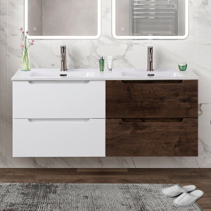Тумба с раковиной BelBagno Etna 120 bianco lucido, rovere moro
