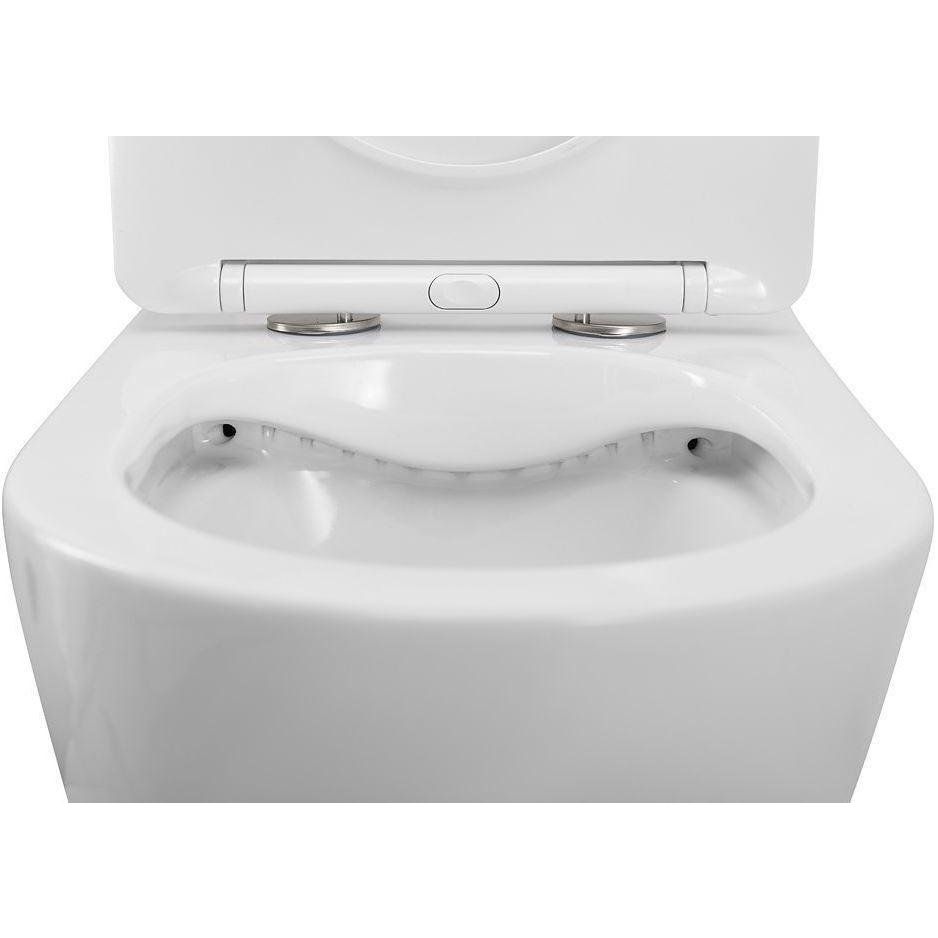 Купить Унитаз подвесной Art&Max Bianchi AM9311CHR/SC безободковый, с микролифтом, белый в Москве с доставкой Унитаз подвесной Art&Max Bianchi AM9311CHR/SC безободковый, с микролифтом, белый