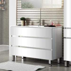 Тумба с раковиной Sanvit Кубэ -3 120 белый глянец