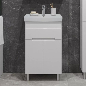 Тумба с раковиной SanStar Модена 50 Модена 50 напольная, белая, раковина Kirovit Фостер 50