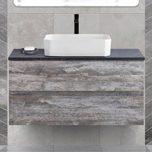 Тумба с раковиной Cezares Molveno 46 100 legno grigio, со столешницей Тумба с раковиной Cezares Molveno 46 100 legno grigio, со столешницей