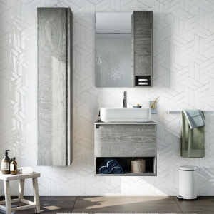 Мебель для ванной STWORKI Карлстад 60 дуб рошелье, монте тиберио, в стиле лофт, подвесная (комплект, гарнитур) Мебель для ванной STWORKI Карлстад 60 дуб рошелье, монте тиберио, в стиле лофт, подвесная (комплект, гарнитур)