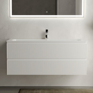 Тумба с раковиной Sancos Snob R 120 см, bianco, раковина CN7017