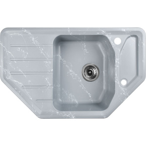 Мойка кухонная Wisent WE08-17 мрамор серо-белый