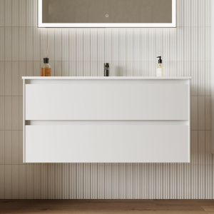 Тумба с раковиной Sancos Cento 100 см белый глянец