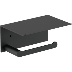 Держатель туалетной бумаги Nofer Verona 16876.N черный, с полкой для телефона + Салфетки Nofer OC-1-33 100 шт Держатель туалетной бумаги Nofer Verona 16876.N черный, с полкой для телефона + Салфетки Nofer OC-1-33 100 шт