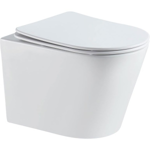 Унитаз подвесной Vincea Piatti VT1-11T подвесной, безободковый, фарфоровый, антивсплеск, белый, овальный