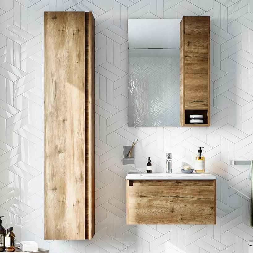 Мебель для ванной STWORKI Карлстад 60 дуб рустикальный, в стиле лофт, под дерево, подвесная (гарнитур, комплект) Мебель для ванной STWORKI Карлстад 60 дуб рустикальный, в стиле лофт, под дерево, подвесная (гарнитур, комплект)