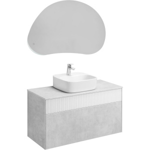 Мебель для ванной AQUATON Марбл 100 слэйт, белая матовая, раковина 1WH501709