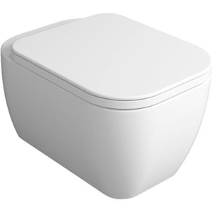 Унитаз подвесной Simas Henges HE 18 bia безободковый, с микролифтом, белый глянец