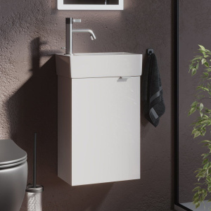 Тумба с раковиной Sancos Mini 35 L подвесная, белый глянец